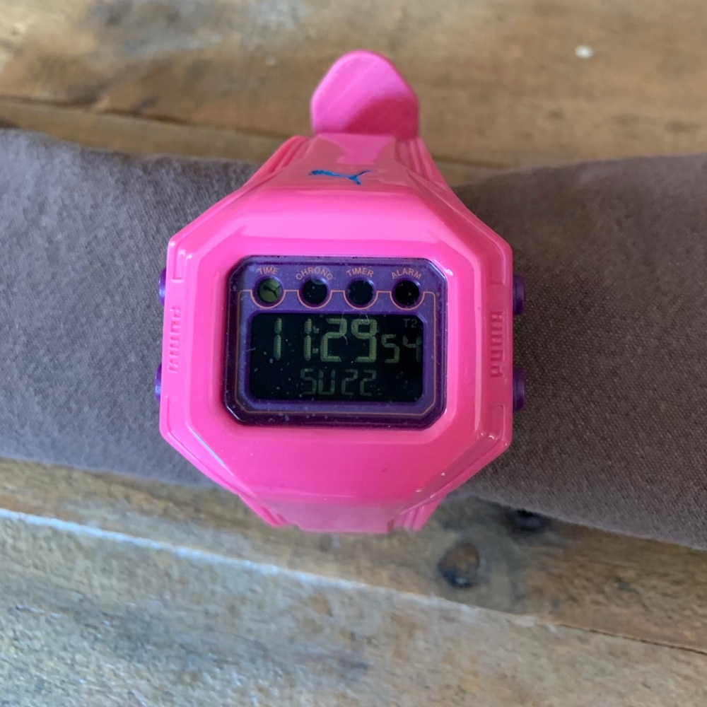 Puma pink digital sports watch